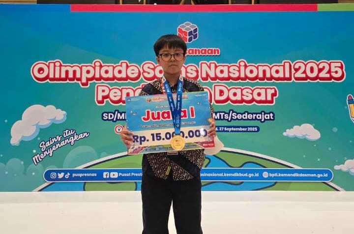 Melvin Warren Tjok Juara 1 Olimpiade Sains Nasional (OSN) Matematika tingkat Nasional 2025. Foto : Ist