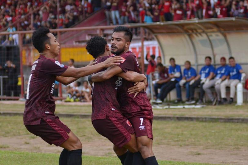 Selebrasi skuad PSM usai menang 2-0 dari Persija. Foto : Ist