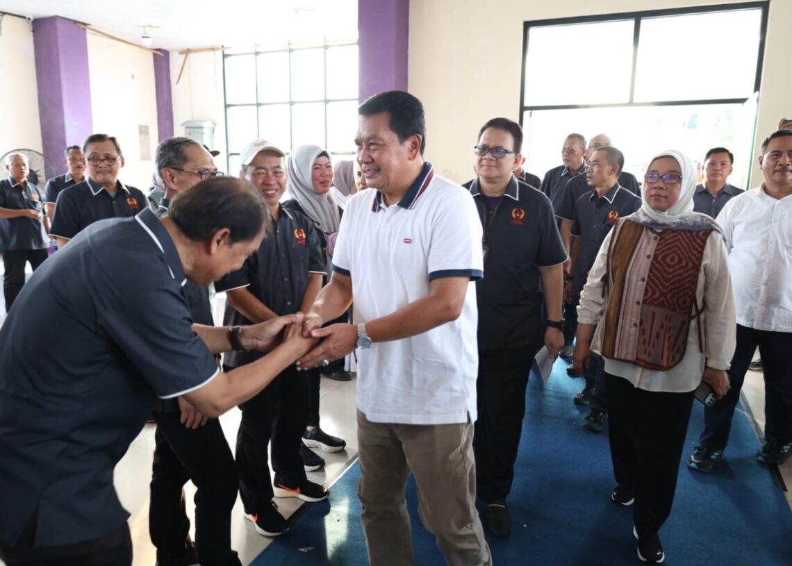 Bupati Tangerang, Moch. Maesyal Rasyid saat resmi melaunching Pekan Olahraga Kabupaten (Porkab) VI Tangerang, di Gedung Serba Guna (GSG) Kecamatan Pasar Kemis Tangerang pada Sabru (13/9).