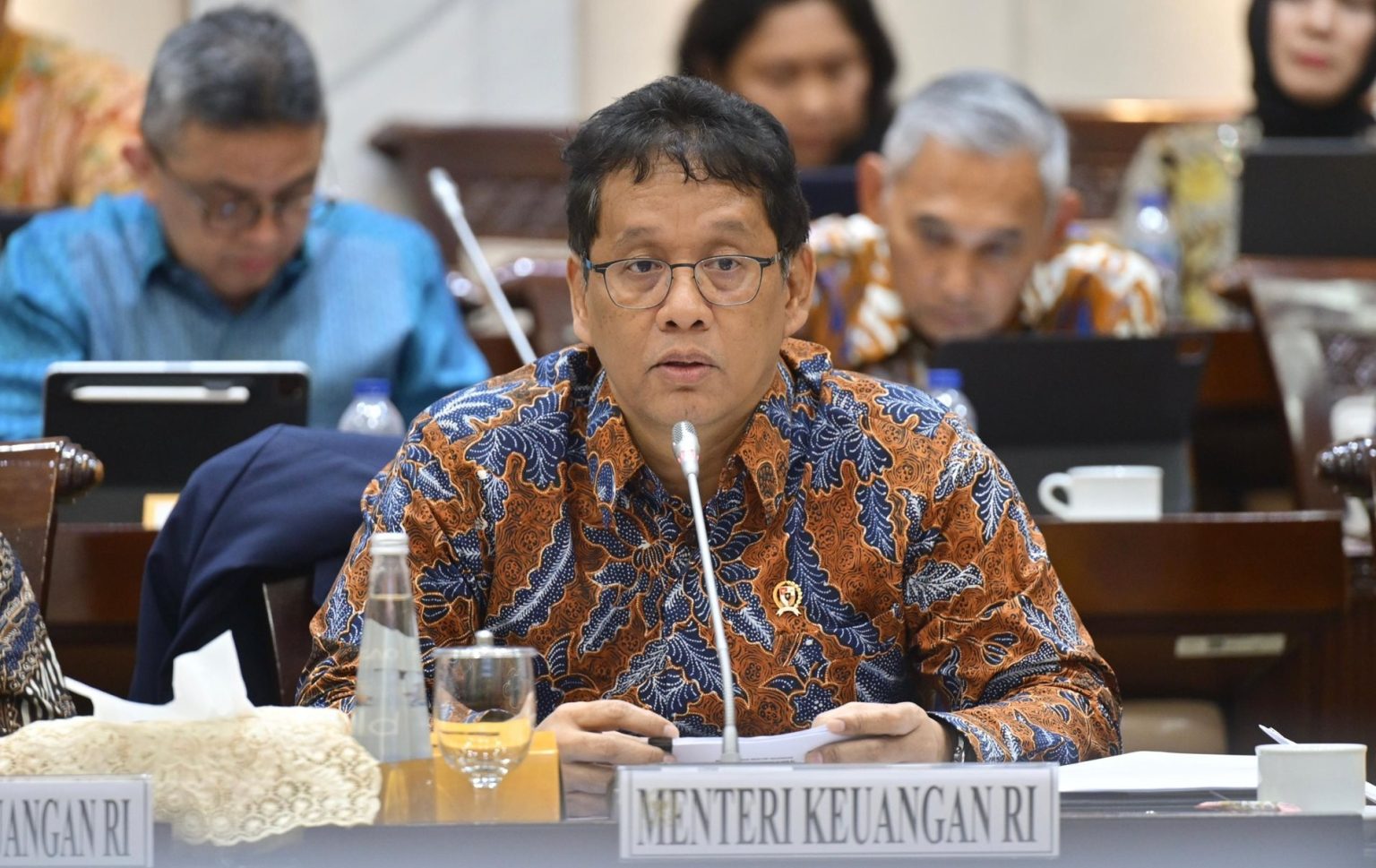 Menkeu Purbaya saat rapat di DPR. Foto : Ist