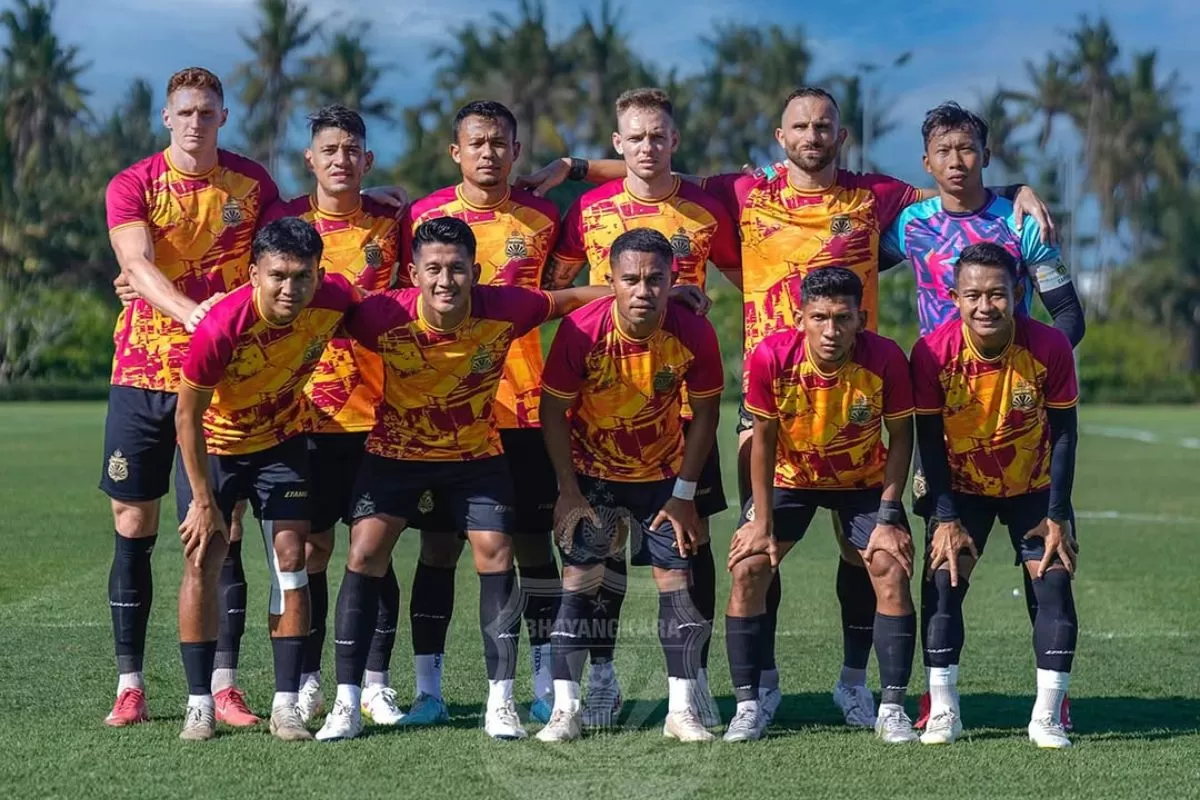 Sore Ini, Bhayangkara Jamu Persik Kediri Skuad Bhayangkara Lampung. Foto : Ist