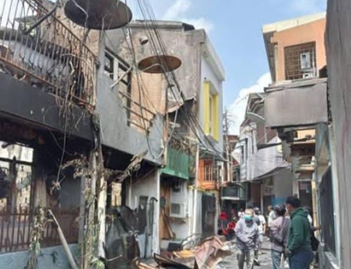 Dampak kebakaran di Tangki. Foto : Ist