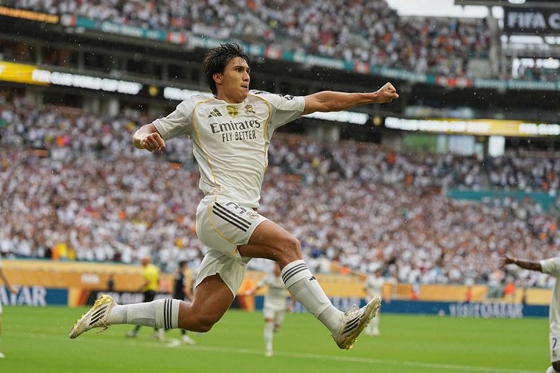 Bellingham Antar Madrid Ungguli Juventus Selebrasi Bellingham usai bobol gawang Juventus. Foto : Ist
