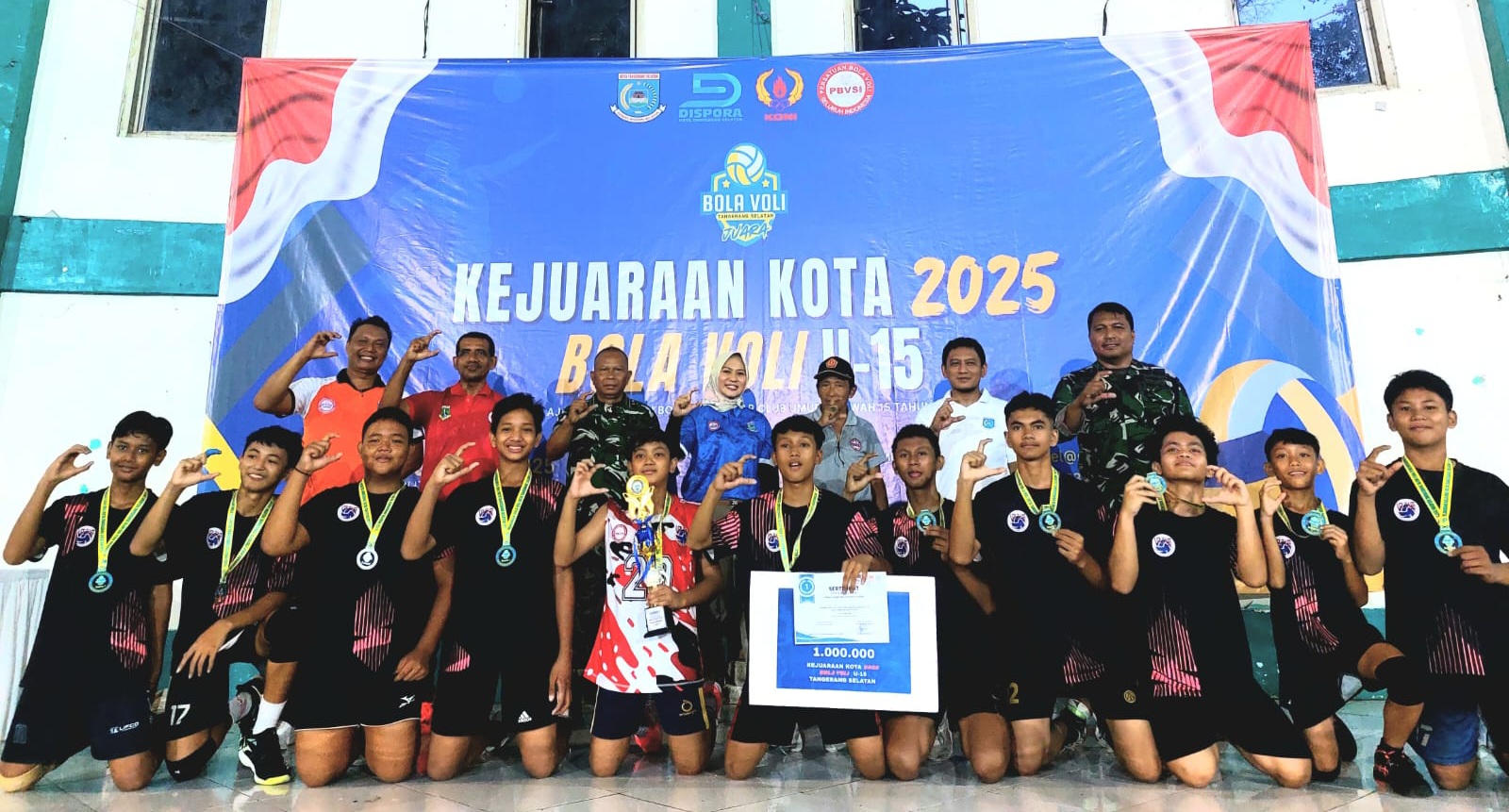 Bibit Muda Voli Tangsel Saling Unjuk Kemampuan di Kejurkot U-15 Foto : Ist