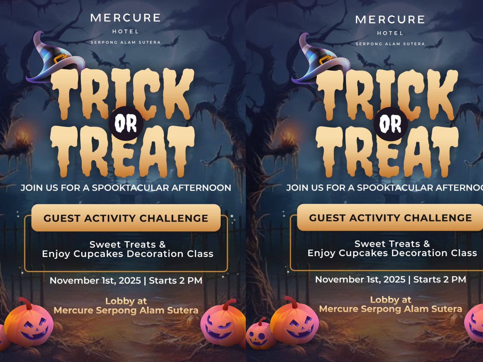 Mercure Serpong Alam Sutera Suguhkan Keseruan “Trick or Treat” di Momen Halloween Trick or Treat di Mercure Serpong Alam Sutera. (Ist)