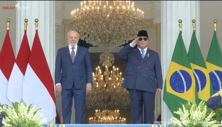 Presiden Prabowo dan tamu negara Presiden Brazil  Luiz Inacio Lula da Silva. Foto : Ist
