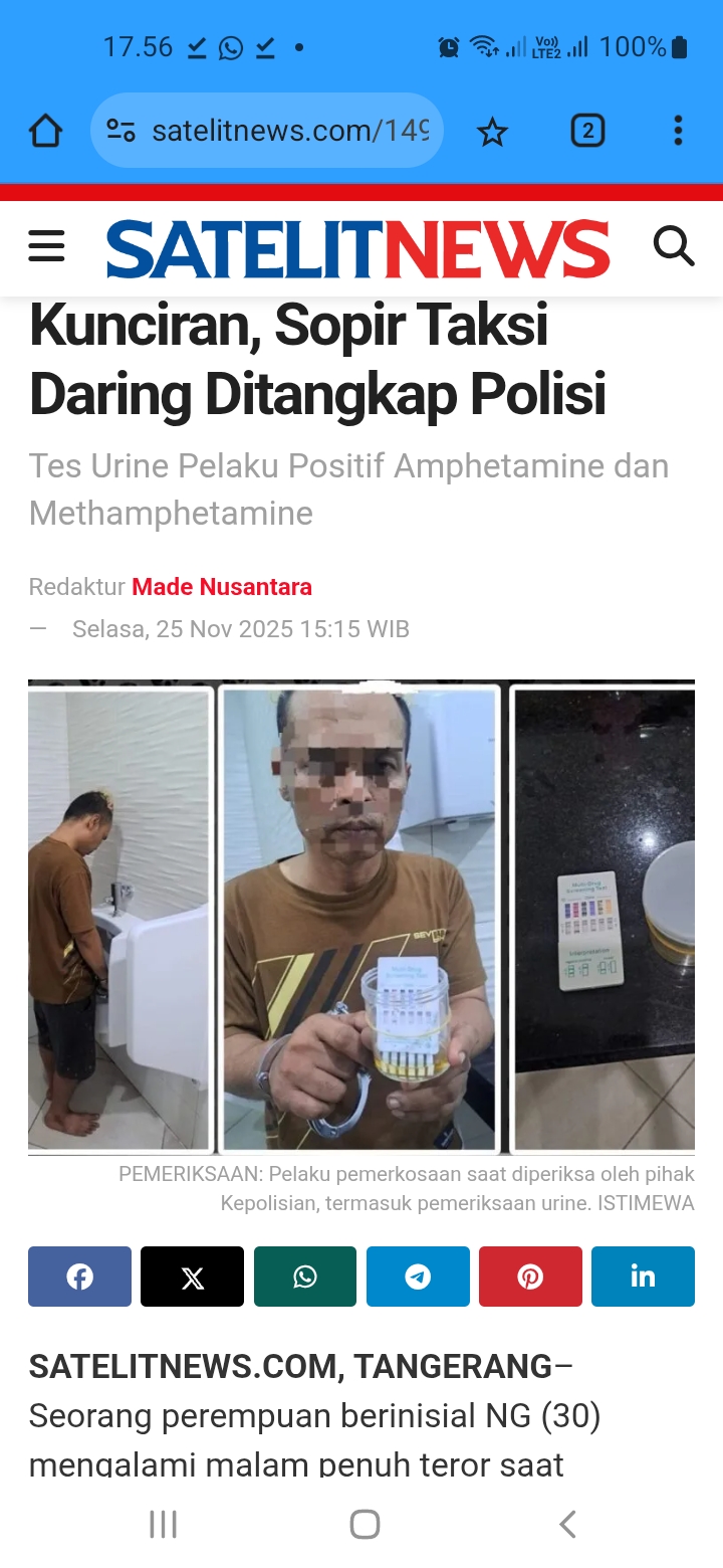 FG driver yang memperkosa penumpangnya kini ditetapkan jadi tersangka.  Foto : Ist