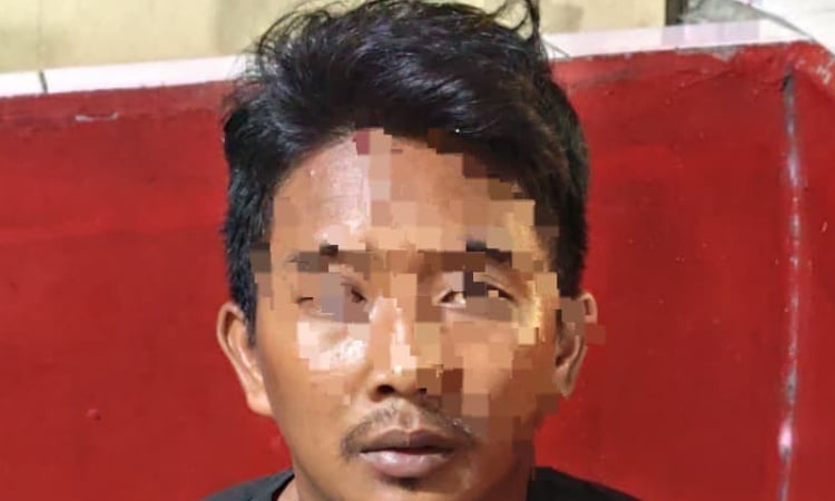 Salah satu begal yang dianankan Polisi. Foto : Ist