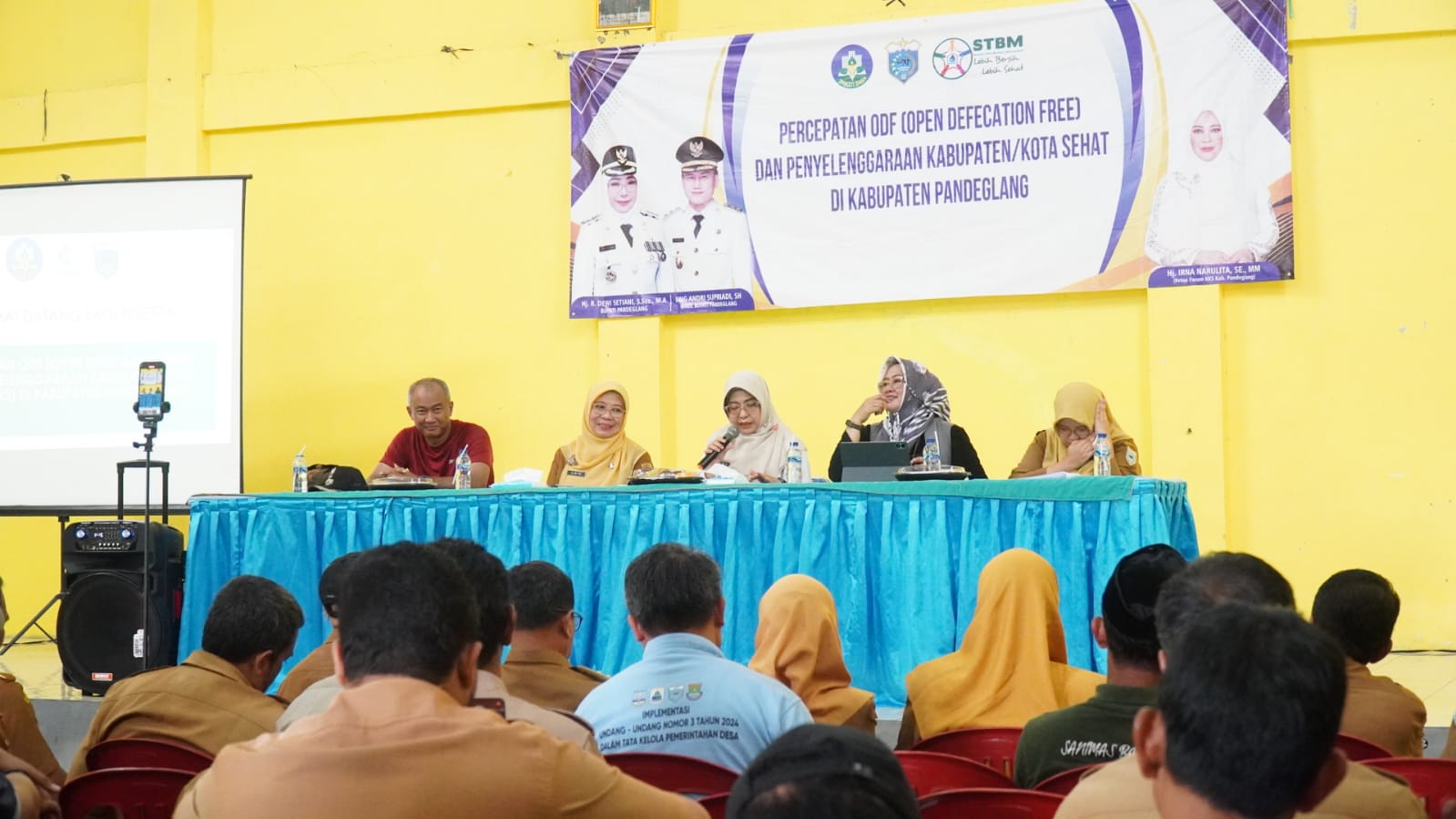Suasana acara Percepatan Open Defecation Free (ODF) dan Penyelenggaraan Kabupaten/Kota Sehat (KKS), di Gedung PGRI Kecamatan Cadasari, Selasa (11/11/2025).(Istimewa)