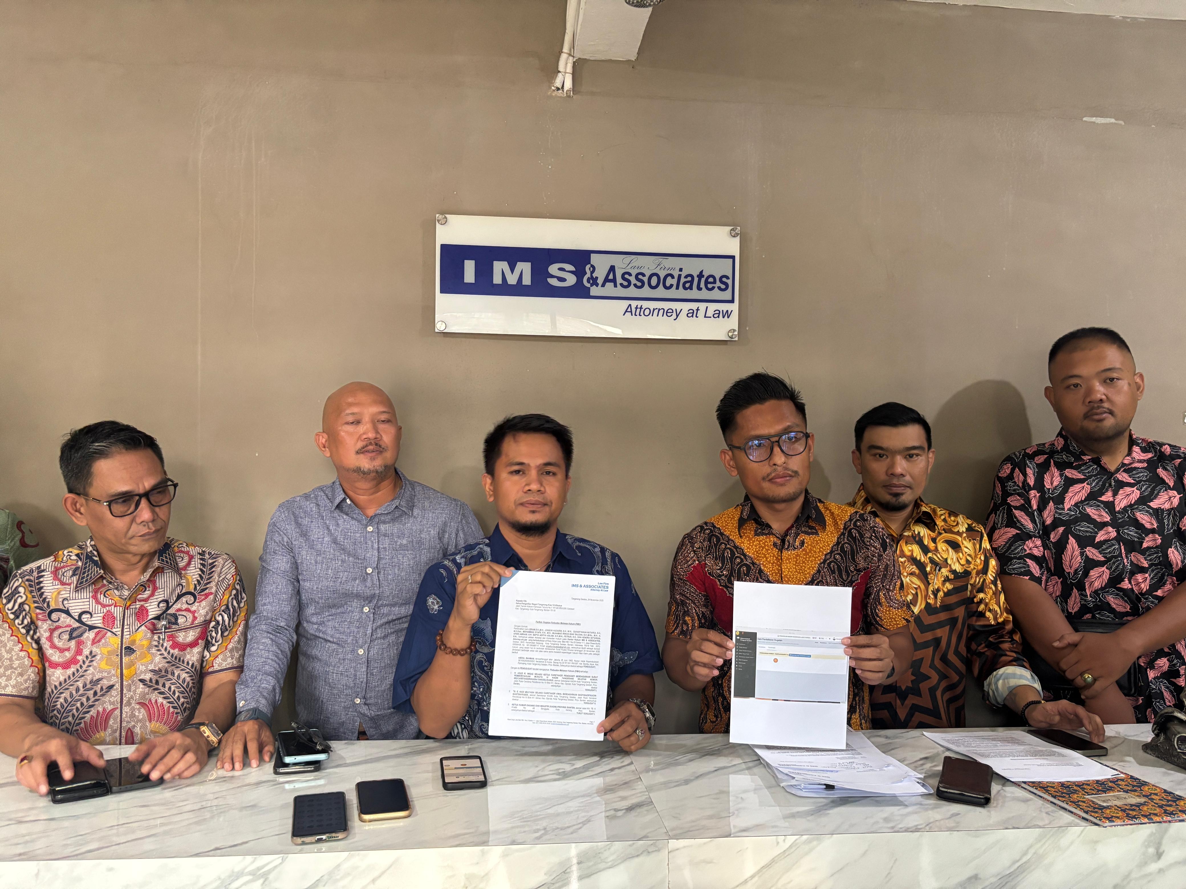 Kuasa hukum tim Arnovi gugat carateker Mukota Kadin Tangsel ke PN Tangerang.