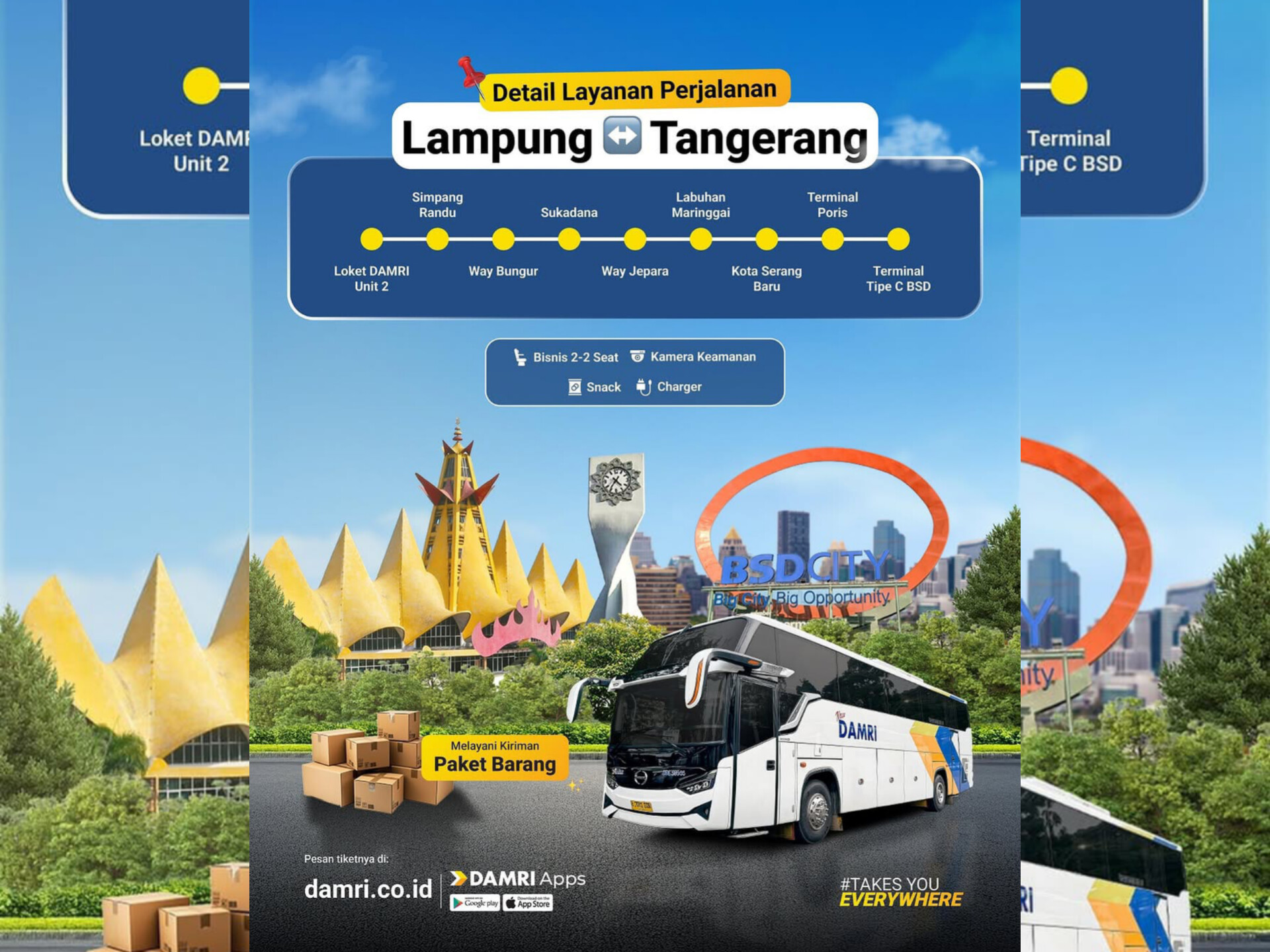 DAMRI rute Tangerang Selatan–Lampung resmi beroperasi. (Ist)
