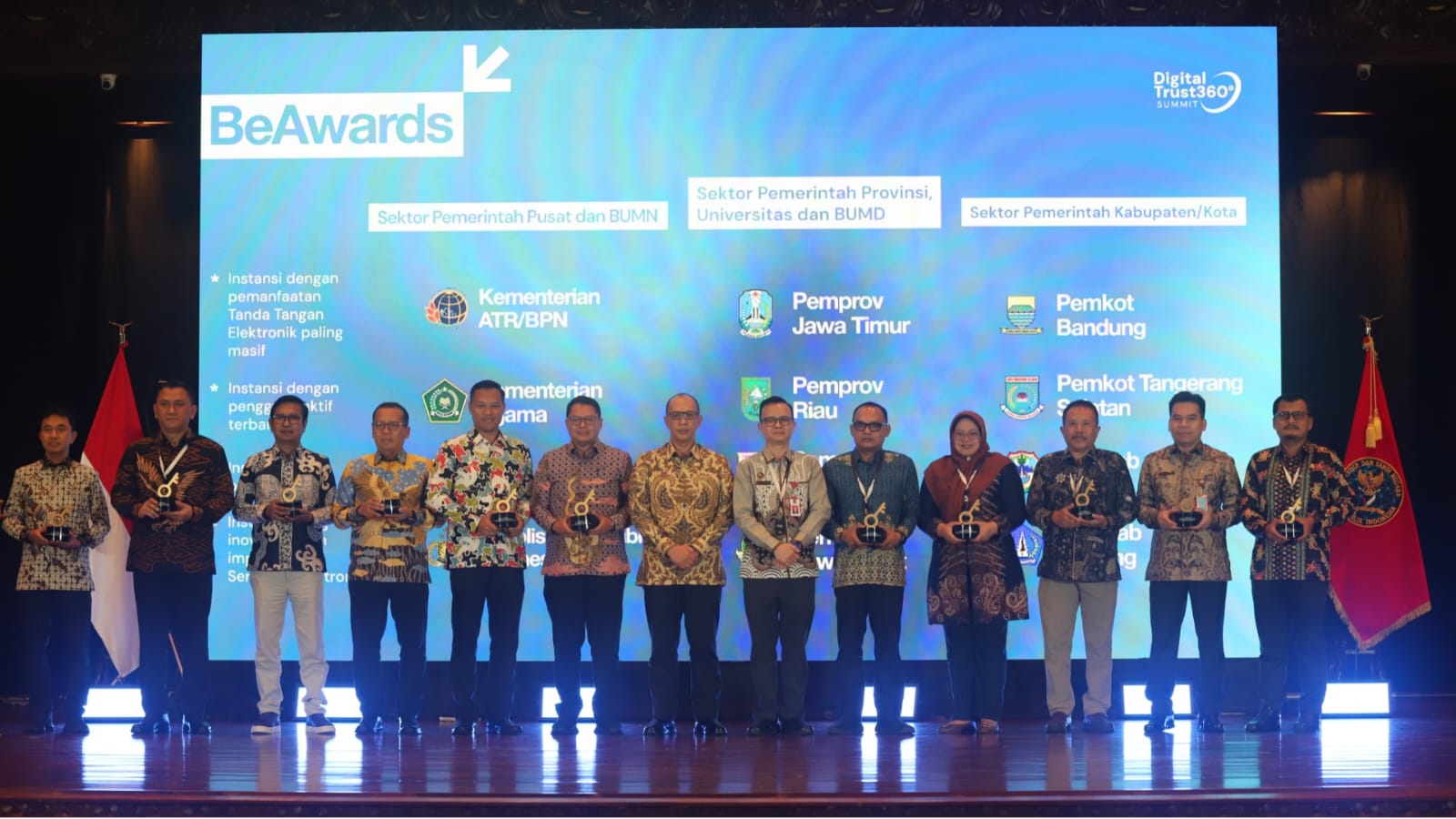 Pemkot Tangsel saat meraih penghargaan nasional BSSN di Jakarta, Kamis (20/11)