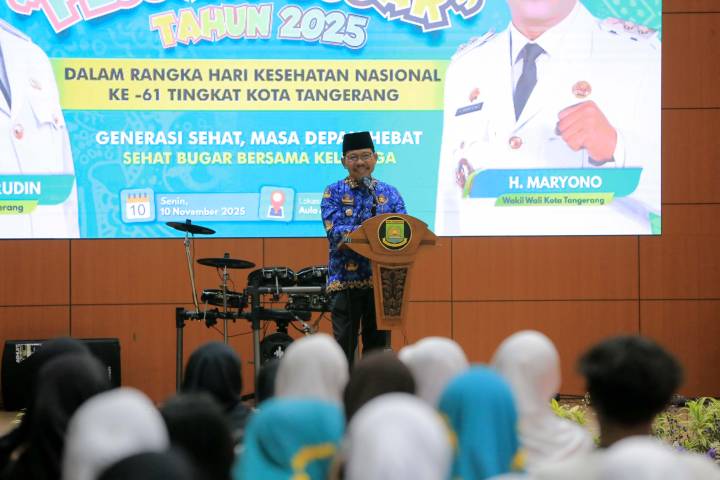 Wali Kota Tangerang, Sachrudin, saat memberikan Arahan dan Sambutan Pada Acara Gebyar Remaja.