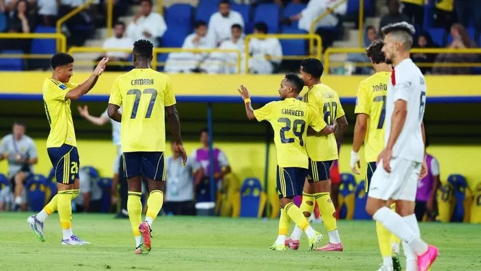 Selebrasi skuad Al Nassr gesta gol di gawang Al Zawraa 5-1. Foto : Ist