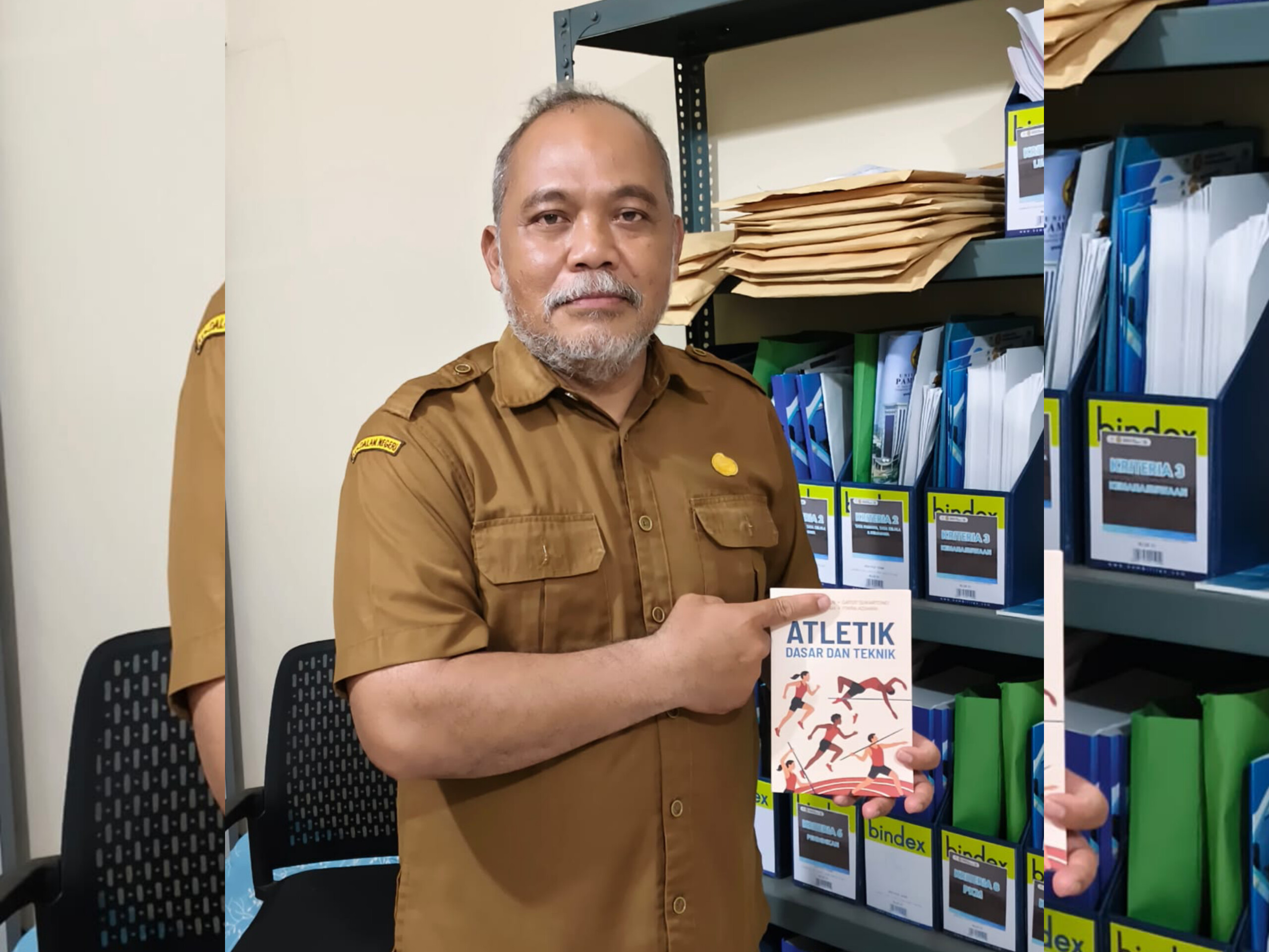 Gatot Sukartono, menyusun dan menerbitkan buku bertajuk “Atletik: Dasar dan Teknik”. (tangselpos.id/rmn)