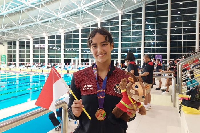 Masniari Wolf atlet renang Indonesia sukses persembahkan emas di SEA Games 2025. Foto : Ist