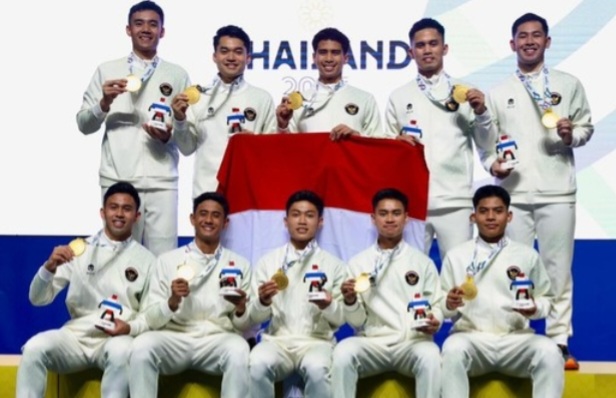 Bulutangkis beregu putra sukses raih medali emas. Foto : Ist