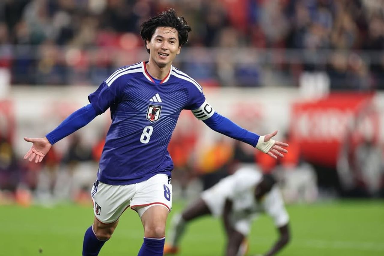 Pemain timnas Jepang Takumi Minamino. Foto : Ist