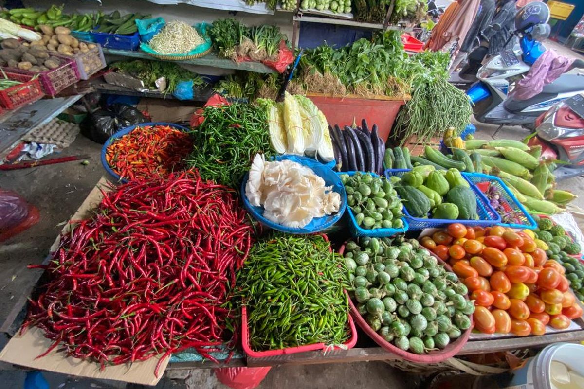 Sayur mayur di Pasar tradisional. Foto : Ist