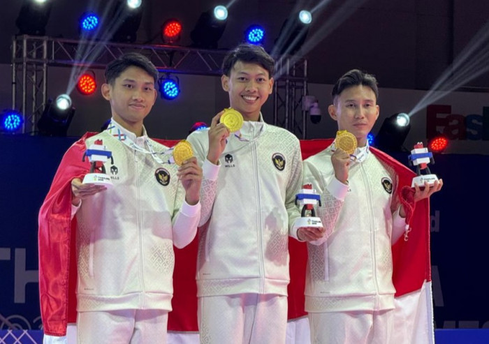 Cabor Taekwondo berhasil menyumbang emas untuk Kontingen Indonesia di SEA Games 2025. Foto : Ist