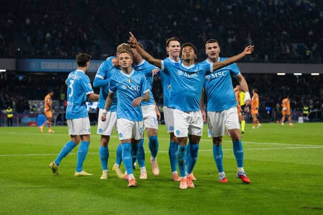 Selebrasi skuad Napoli usai menang 2-0 dari Juventus. Foto : Ist