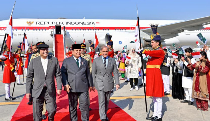 Presiden Prabowo sudah tiba di Pakistan. Foto : Ist
