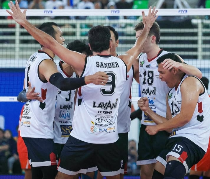 Selebrasi tim Lavani usai tundukan Medan Falcons 3-1. Foto : Ist