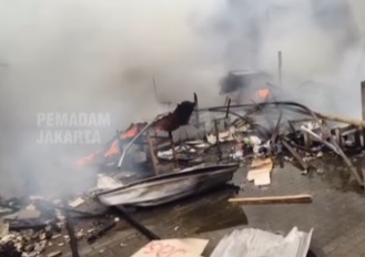 Lokasi kebakaran di Jalan Alpukat 3, Kelurahan Tanjung Duren Utara, Kecamatan Grogol Petamburan, Jakarta Barat. Foto : Ist