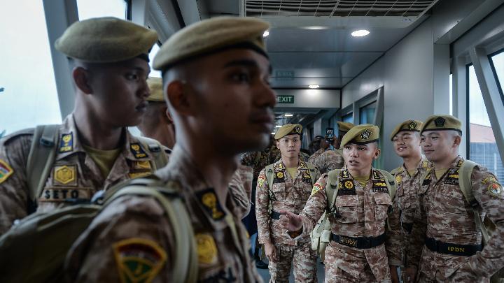 Praja IPDN siap diberangkatkan ke Aceh Tamiang. Foto : Ist