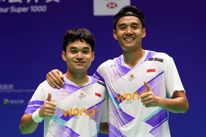 Ganda Le/Bagas sukses melaju ke 16 besar Thailand Open 2026. Foto : Ist