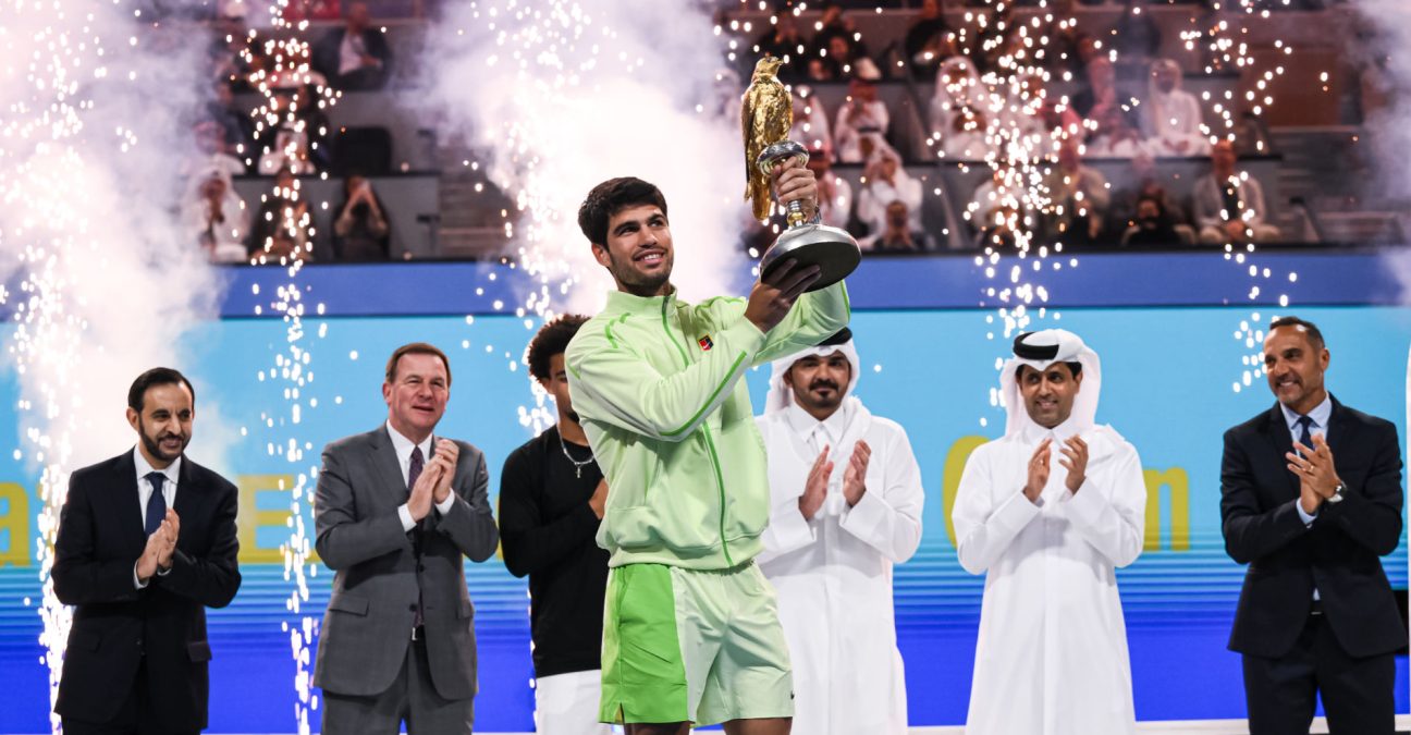 Petenis asal Spanyol Carlos Alcaraz juara Qatar ExxonMobil Open 2026. Foto : Ist