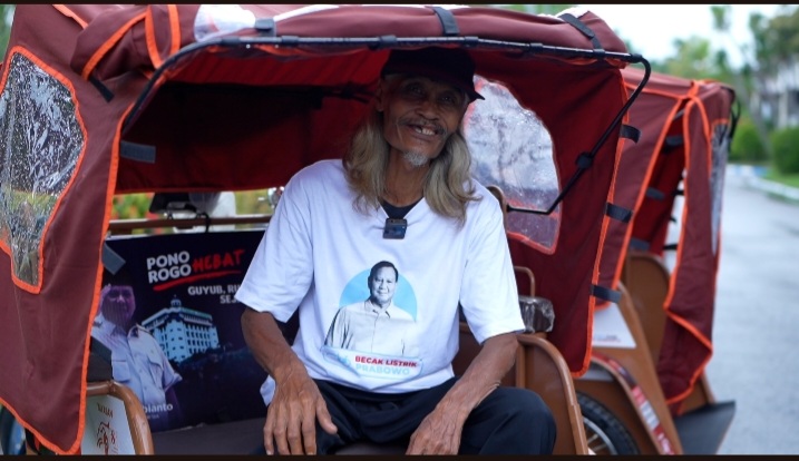 Marzuki penarik becak asal Ponorogo. Foto : Ist