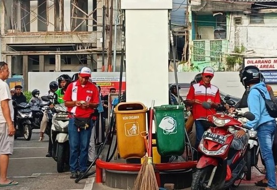 TKP penganiayaan karyawan di SPBU Pertamina kawasan Cipinang. Foto : Ist