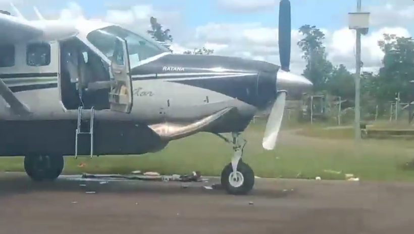 Pesawat milik PT Smart Air Aviation yang ditembaki OTK. Foto : Ist