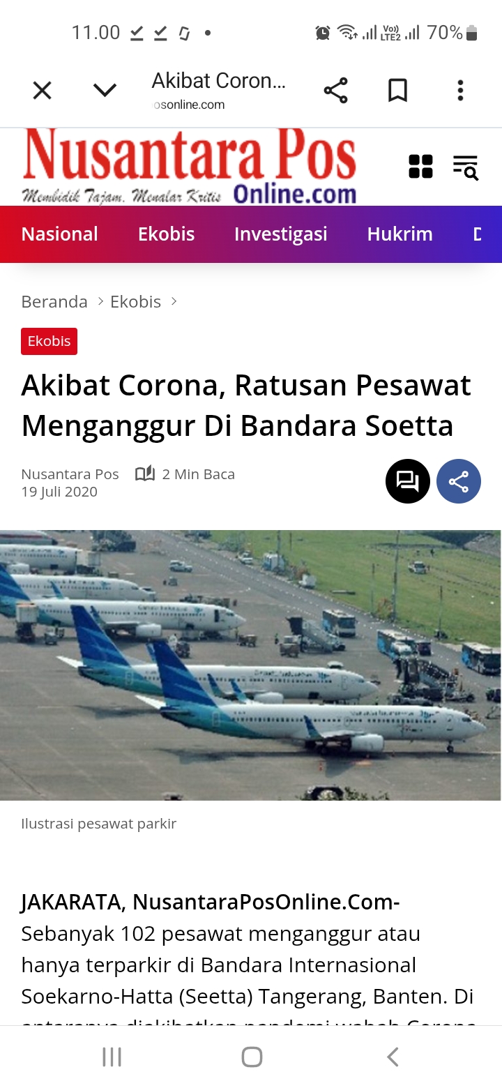 Ilustrasi parkir pesawat di Bandara Soekarno-Hatta. Foto : Ist