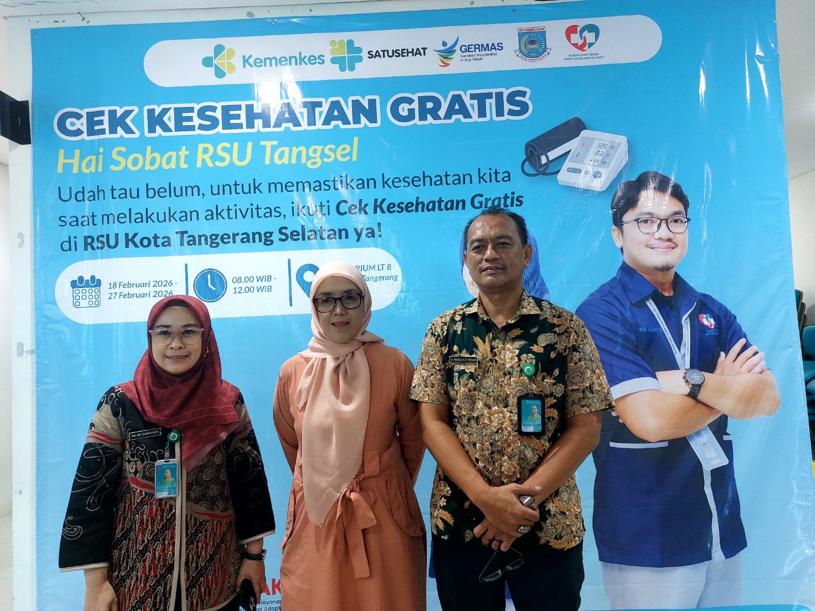 RSU Tangsel menggelar kegiatan Cek Kesehatan Gratis (CKG) bagi ratusan pegawainya. (Dok. RSU Tangsel)