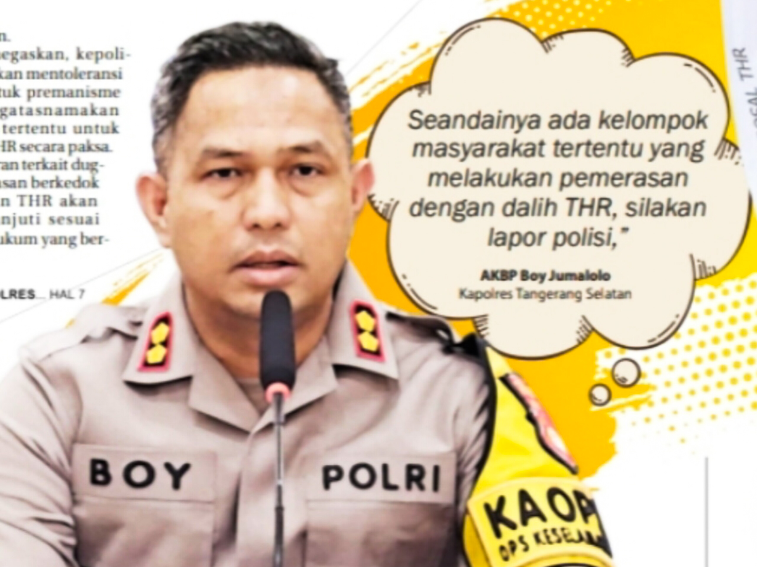 Kapolres Tangsel, AKBP Boy Jumalolo. (Dok. Tangsel Pos)