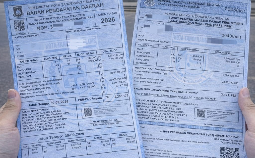Surat Pemberitahuan Pajak Terutang (SPPT). Foto : Ist
