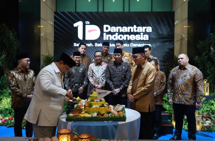 Presiden Prabowo pada Acara HUT Danantara ke 1. Foto : Bakom RI 1