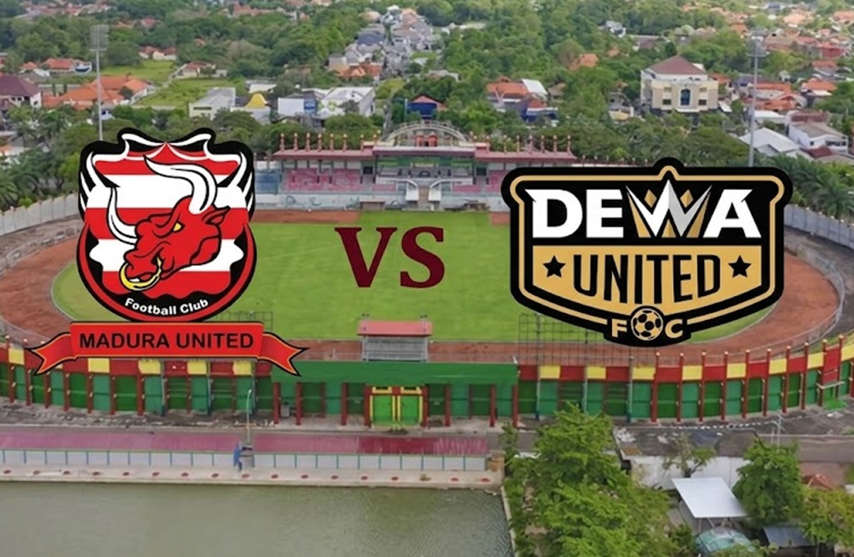 Tuan rumah Madura Unitef harus mengakui keuanggulan tamunya Dewa United dengan skor 1-2. Fo
