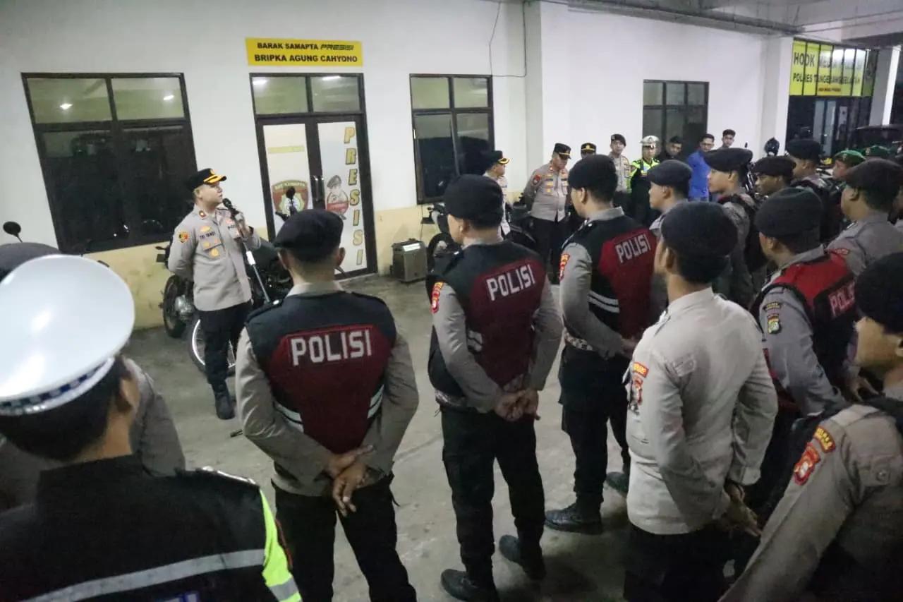 PATROLI. Polres Yangsel gelar patroli gabungan dengan TNI untuk tingkatkan keamanan di malam hari.