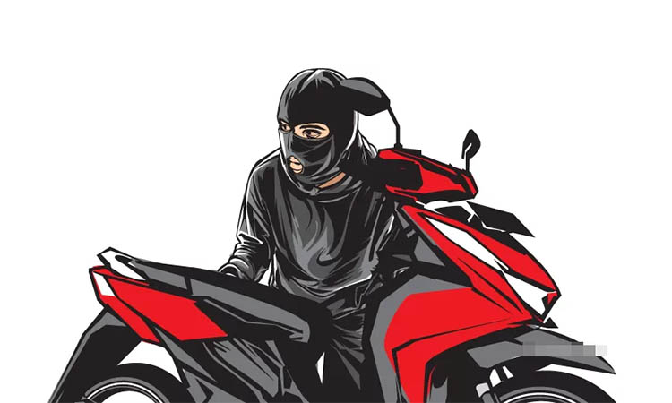 Ilustrasi maling motor. Foto : Ist