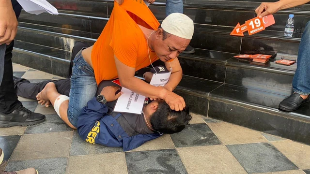 Rekontruksi pembunuhan. Foto : Ist