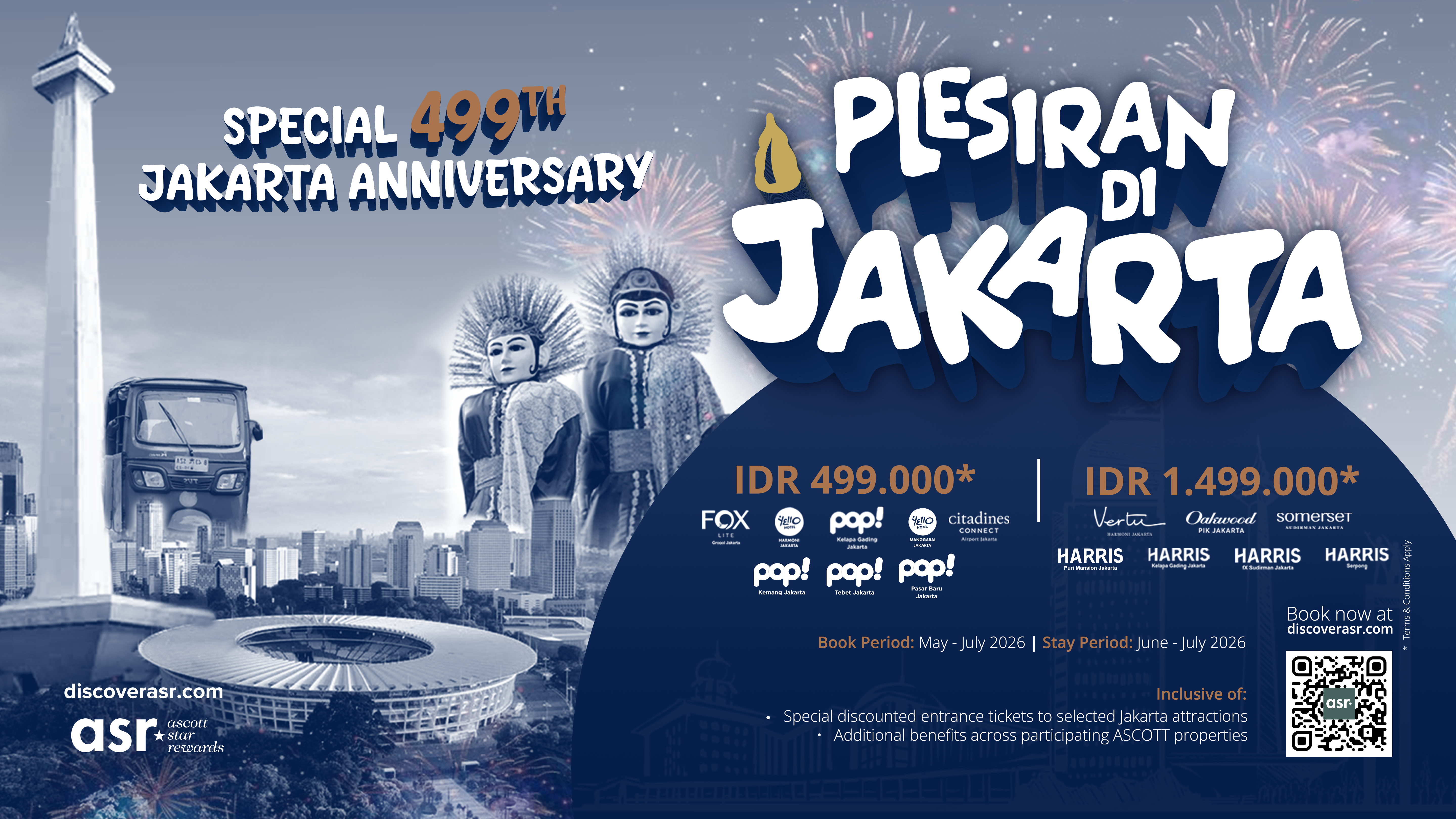 Plesiran di Jakarta yang diluncurkan Ascott Properti Jakarta Area. (Ist)