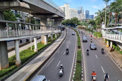 Jalan HR Rasuna Said kini lebih indah tanpa tiang monorel. Foto ::Ist