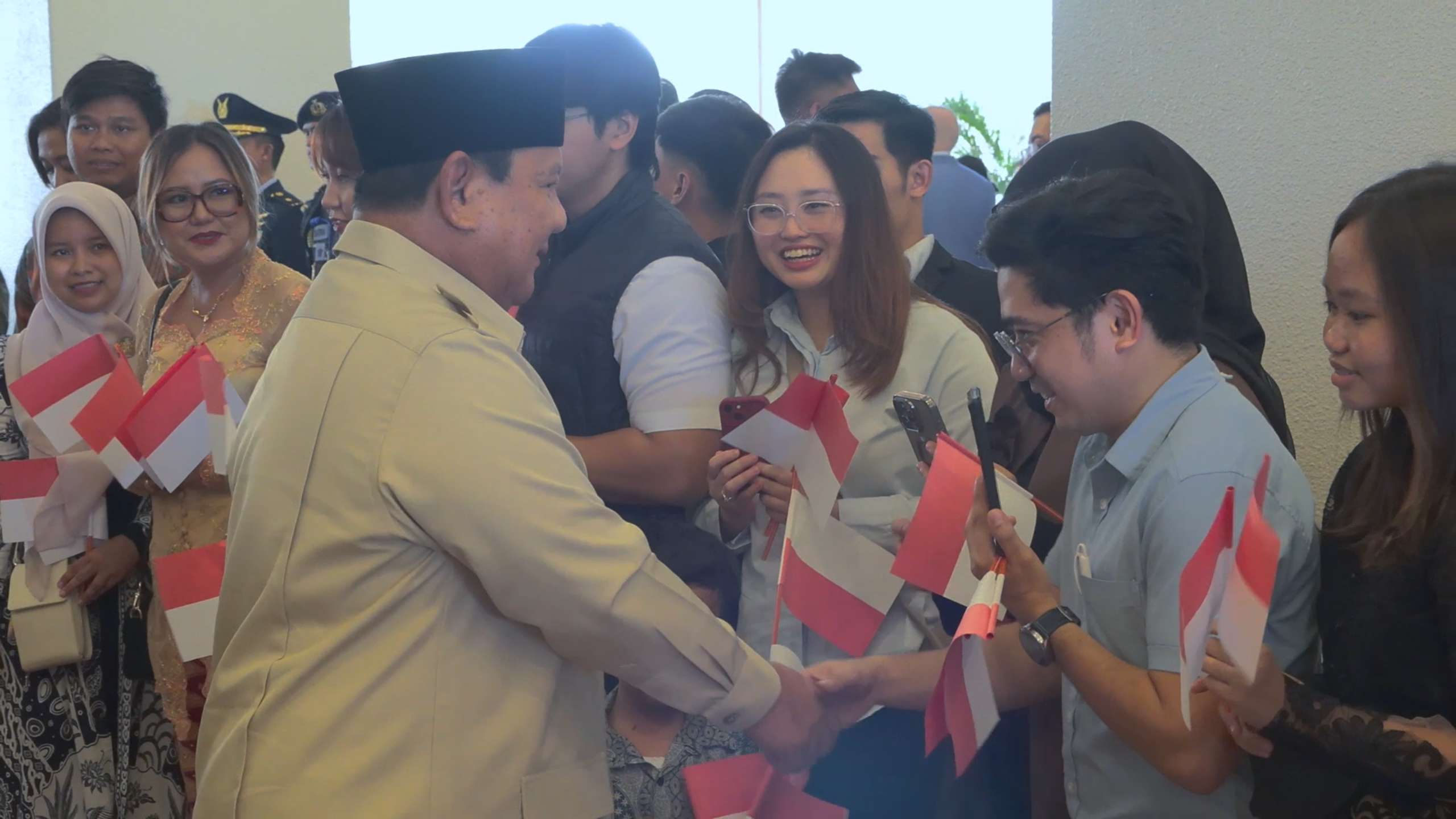 Presiden Prabowo disambut Diaspora Pilipina. Foto : Ist