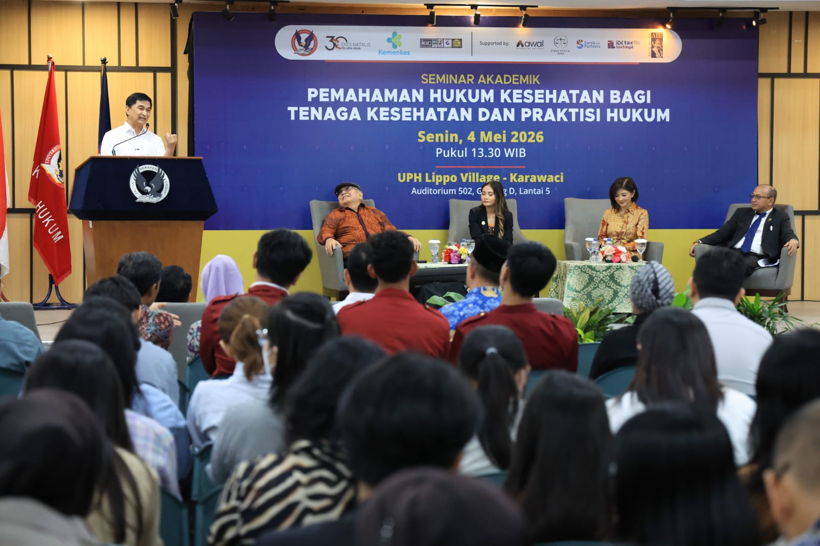 Wagub Banten Dimyati Natakusumah pada acaracSeminar Akademik Pemahaman Hukum Kesehatan di Universitas Pelita Harapan (UPH), Lippo Village, Kabupaten Tangerang. Foto ::Humas Pemrov