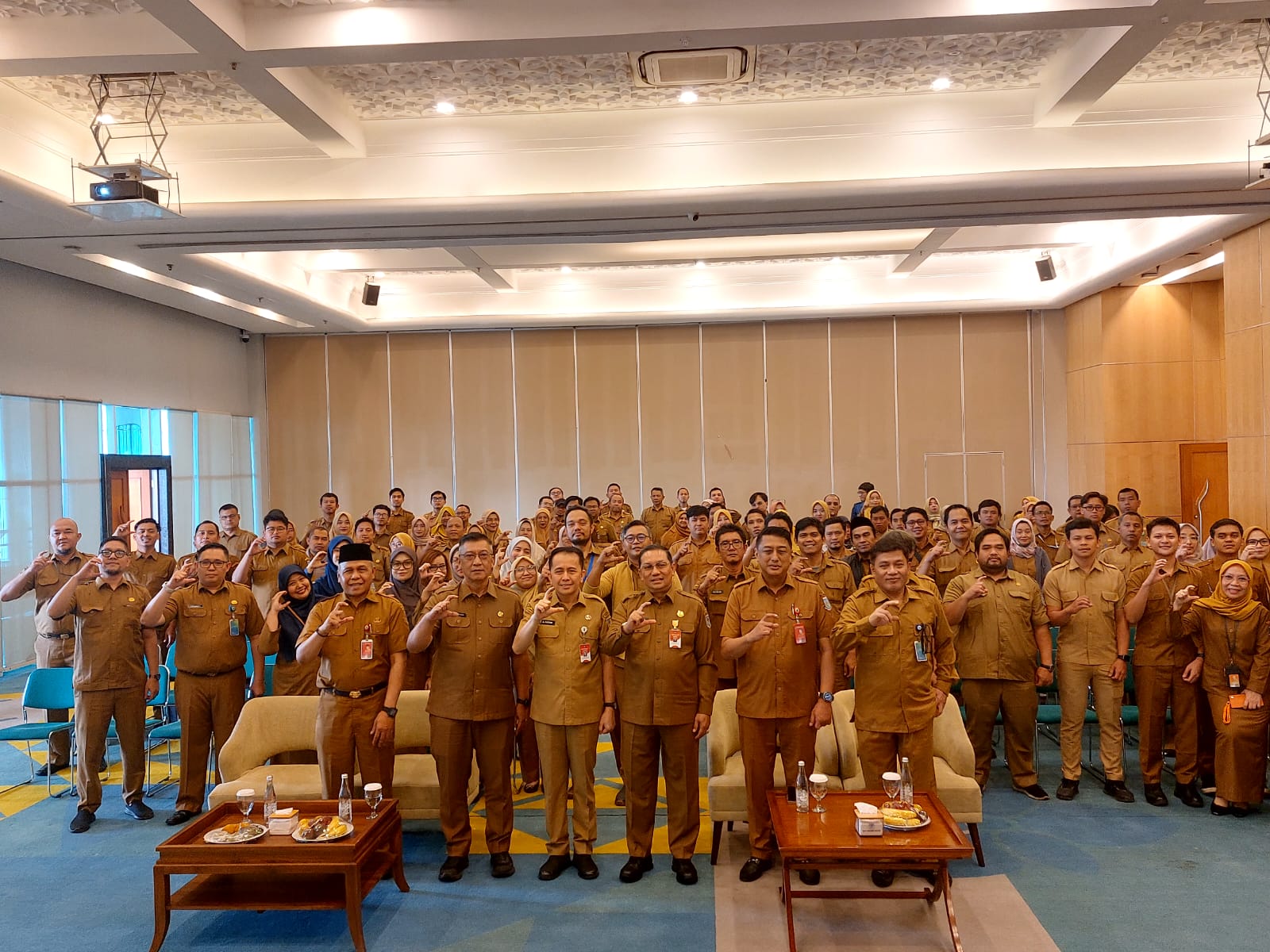 peluncuran aplikasi SANSET atau Sistem Administrasi dan Tanda Tangan Elektronik Aset Kota Tangsel di Puspemkot Tangsel, Senin (18/5).  Foto : Ist