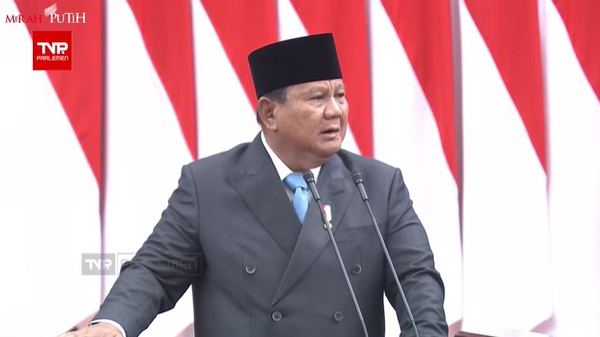 Presiden Prabowo memberikan sambutan pada acara Rapat Paripurna DPR l, Rabu (20/5/2026). Foto : Ist