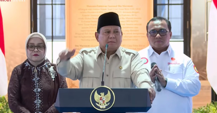 Presiden Prabowo pada peresmian Musium Marsinah di Nganjuk, Jawa Timur, Sabtu (16/5/2026). Foto : Ist